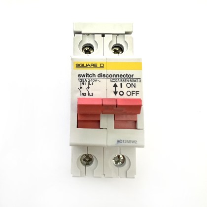 Square D KQ125SW2 AC22A 125A 125 Amp 2 Double Pole Isolator Main Switch Disconnector